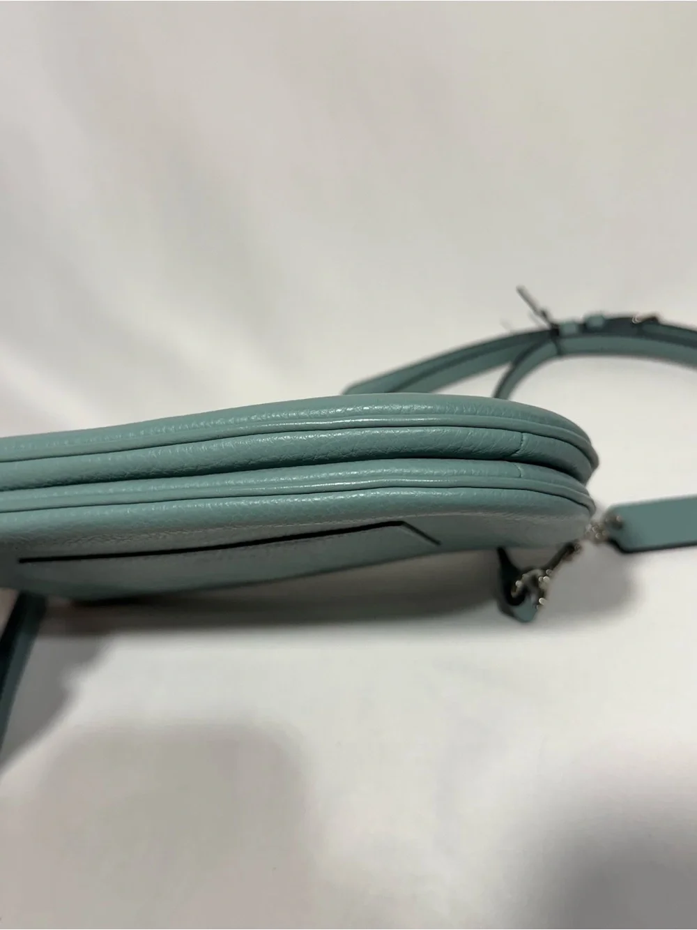 Coach Pebbled Leather Crossbody in Seafoam Green